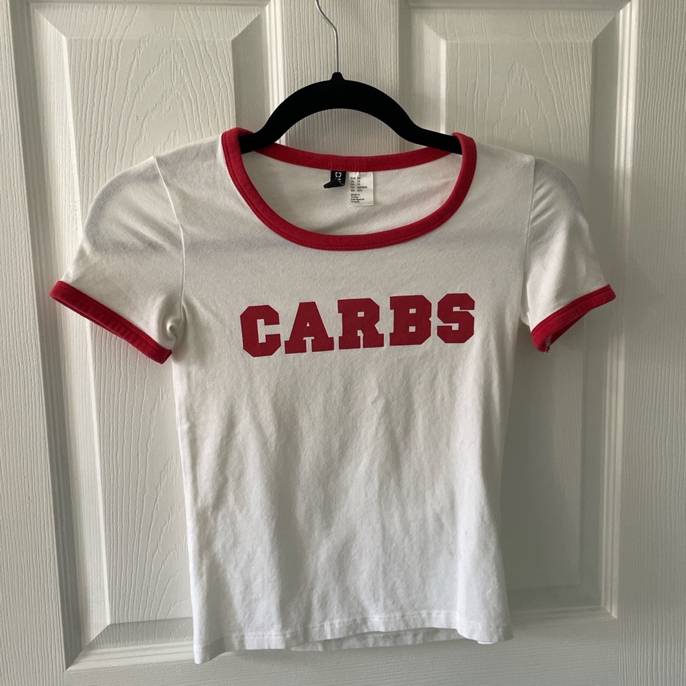 Trendy White and Red Graphic Tee